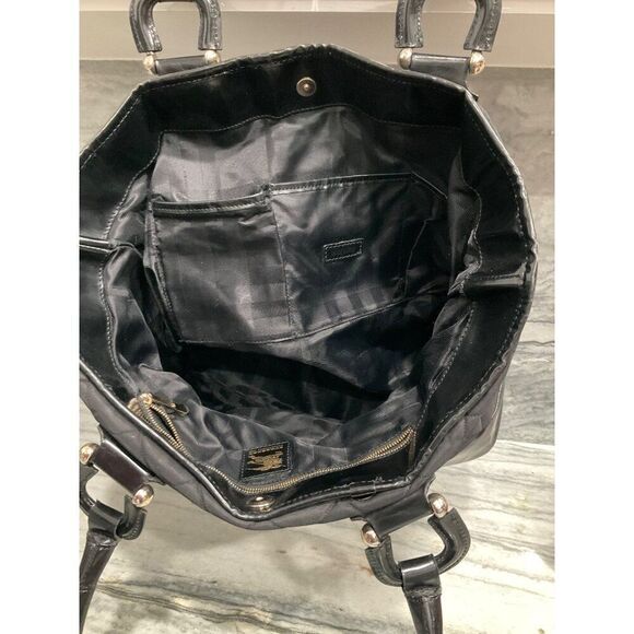 Burberry Quilted Tote Bag In Black With Leather Trim - Picture 13 of 13